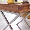 Picture of Solid Wood Sheesham Nightstand With Metal Stand