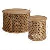 Picture of Solid Wood Round Carved End Table