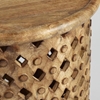 Picture of Solid Wood Round Carved End Table
