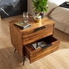 Picture of Solid Wood Sheesham Bedside With Iron legs And 2 Drawers