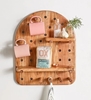 Picture of Solid Wood Semi Circular Wall Shelf With Key Holder