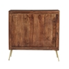 Picture of Leeds & Co 36"H x 16"W Brown Metal and Wood Modern Cabinet