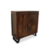 Picture of Moti Pema 32" 2 Carved Doors Mid-Century Solid Wood Cabinet in Brown