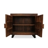 Picture of Moti Pema 32" 2 Carved Doors Mid-Century Solid Wood Cabinet in Brown