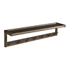 Picture of HomeRoots 33.25" Large Modern Wood Coat or Towel Rack with Shelf in Chestnut
