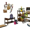 Picture of HomeRoots 33.25" Large Modern Wood Coat or Towel Rack with Shelf in Espresso