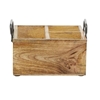Picture of Leeds & Co 5.45"H x 8.1"W Brown Wood Farmhouse Wine Holder Caddy