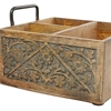 Picture of Leeds & Co 5.45"H x 8.1"W Brown Wood Farmhouse Wine Holder Caddy