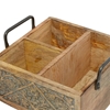 Picture of Leeds & Co 5.45"H x 8.1"W Brown Wood Farmhouse Wine Holder Caddy