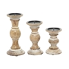 Picture of Leeds & Co Brown Mango Wood Candle Holder (Set of 3)