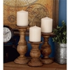 Picture of Leeds & Co Brown Mango Wood Candle Holder (Set of 3)