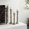 Picture of Leeds & Co Brown Mango Wood Candle Holder (Set of 3)