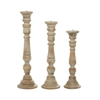 Picture of Leeds & Co Brown Mango Wood Candle Holder (Set of 3)