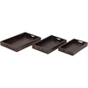 Picture of Leeds & Co Brown Mango Wood Traditional Tray (Set of 3)