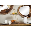 Picture of Leeds & Co Brown Wood and Iron Metal Natural 2-Tier Tray Stand