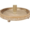 Picture of Leeds & Co Light Brown Wood and Metal 2-Tier Tray Stand