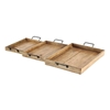 Picture of Leeds & Co Rustic Brown Mango Wood Rustic Tray (Set of 3)
