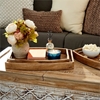 Picture of Leeds & Co Rustic Brown Mango Wood Rustic Tray (Set of 3)
