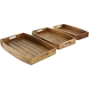 Picture of Leeds & Co Rustic Brown Mango Wood Rustic Tray (Set of 3)