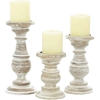Picture of Leeds & Co White Mango Wood Candle Holder (Set of 3)