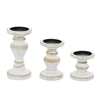 Picture of Leeds & Co White Wood Farmhouse Candle Holder (Set of 3)