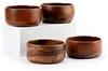 Picture of Spacetouch Set of 4 wooden serving bowls for Katori wood handcrafted brown Sheesham handcrafted bowls (diameter - 10 cm, H - 5 cm)