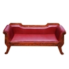 Picture of Solid Carved Wood 3 Seater Leather Sofa Loveseat Bench