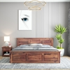 Picture of Stainfield Solid Wood King Size Box Storage Bed In Teak Finish