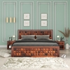 Picture of Diamond Solid Wood King Size Box Storage Bed In Honey Oak Finish WITH 2 BEDSIDE