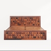 Picture of Diamond Solid Wood King Size Box Storage Bed In Honey Oak Finish WITH 2 BEDSIDE